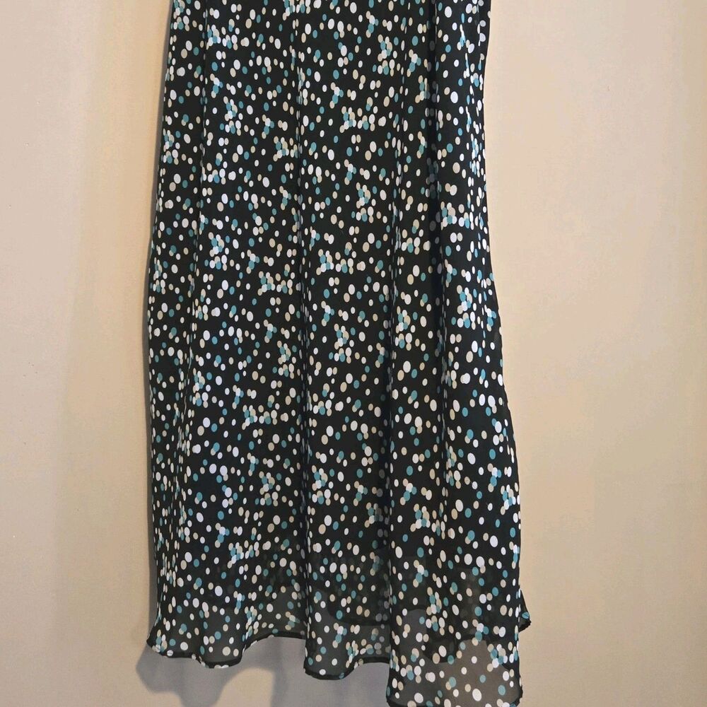 East 5th Womens Black Long Skirt Polka Dot, Vtg 80s 90s, Size L